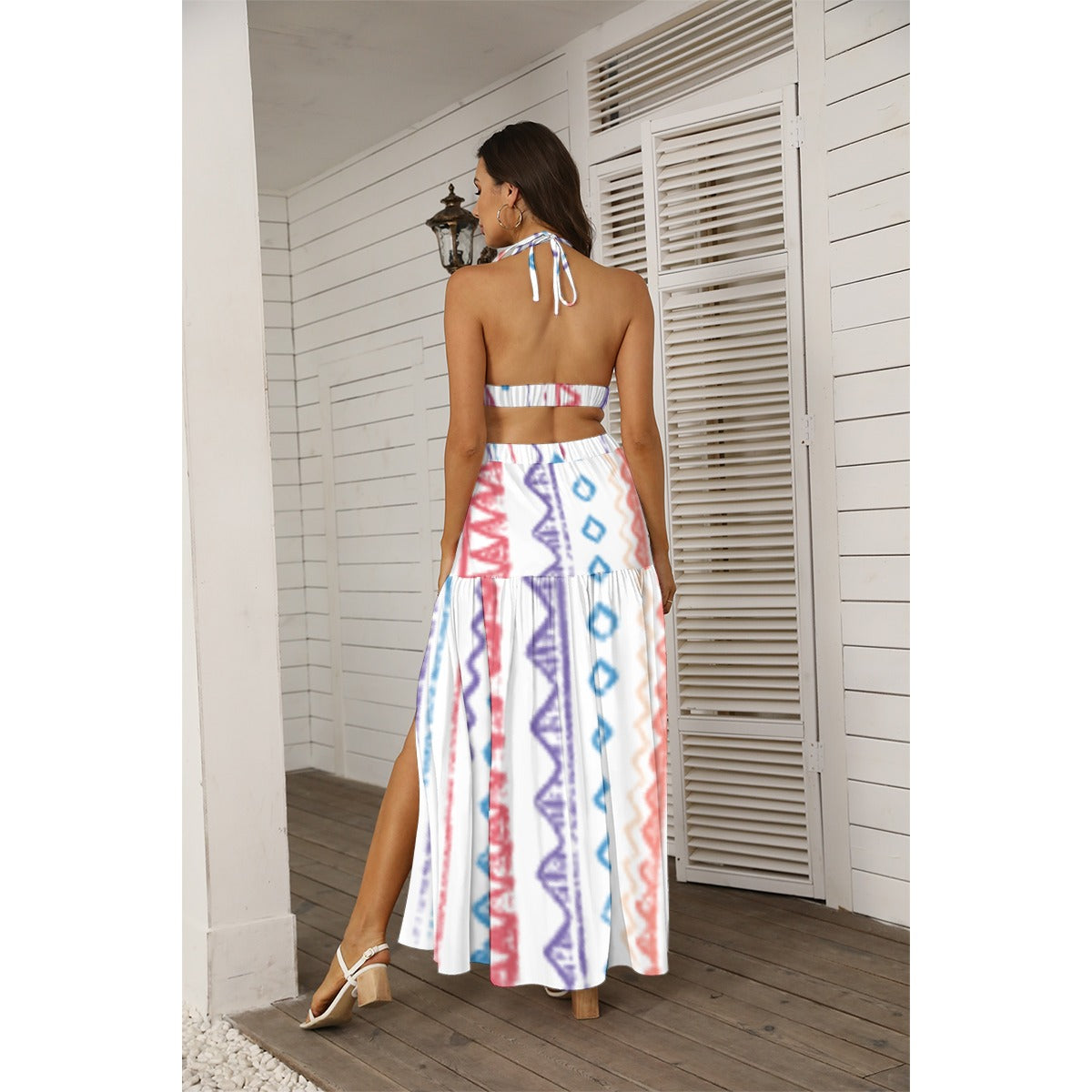 All-Over Print Women's Tie Back Wrap Dress