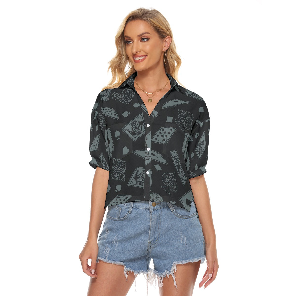 All-Over Print Women's V-neck Shirts