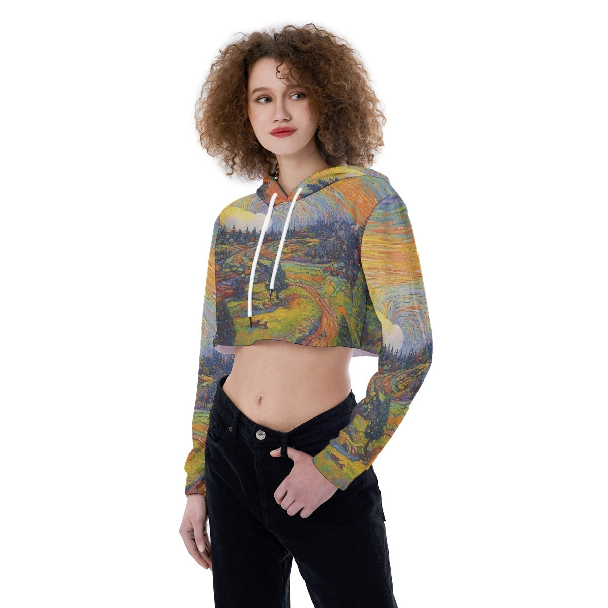 All-Over Print Women's Crop Top Hoodie