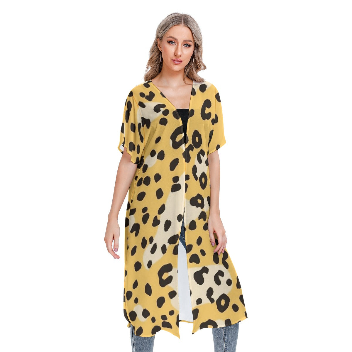 All-Over Print Women's Short Sleeve Cardigan