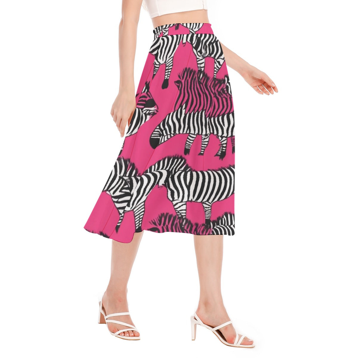 All-Over Print Women's Long Section Chiffon Skirt