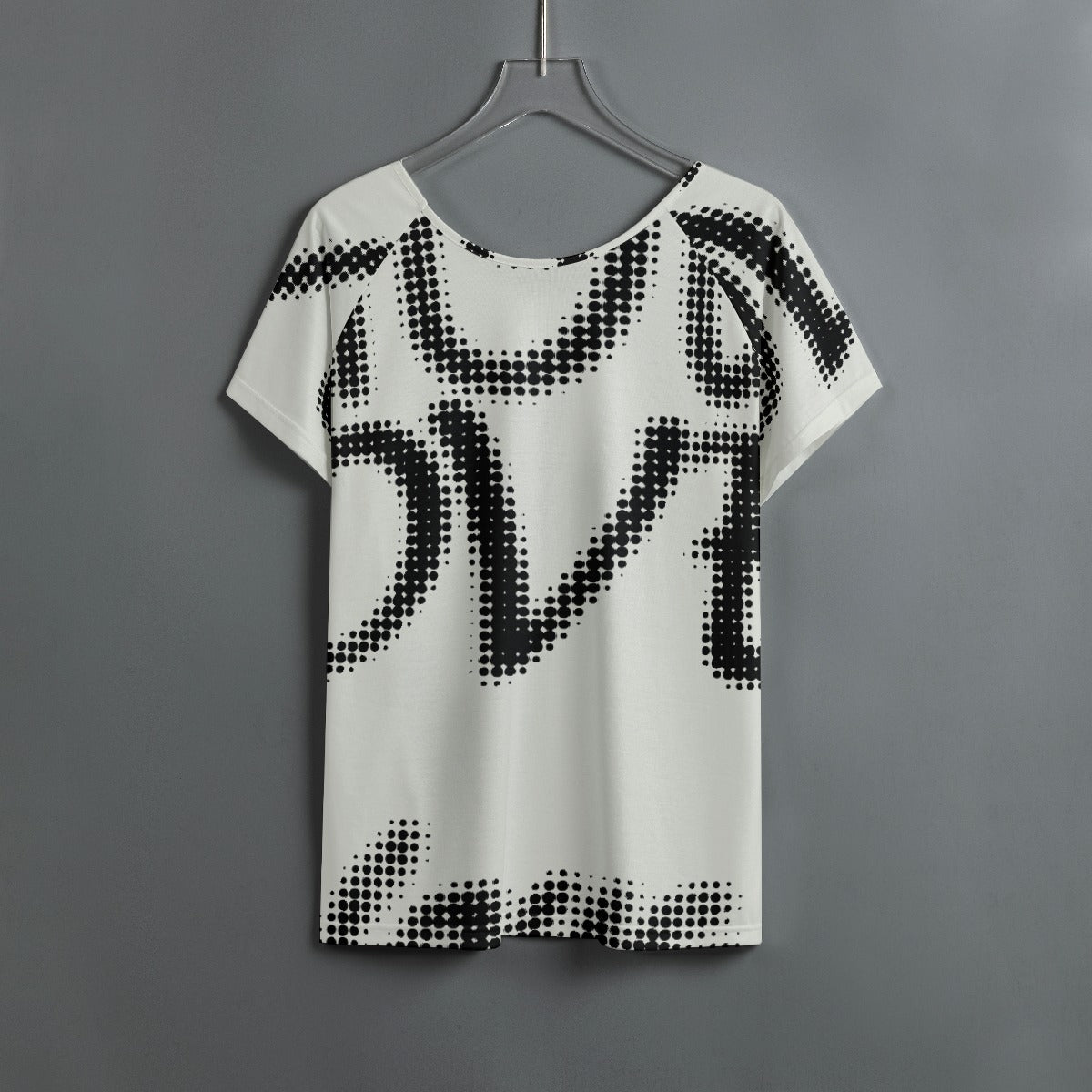 All-Over Print Women's Round Neck T-shirt With Raglan Sleeve