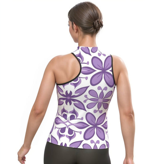 All-Over Print Women's Halter Sleeveless Asymmetrical Tank Top