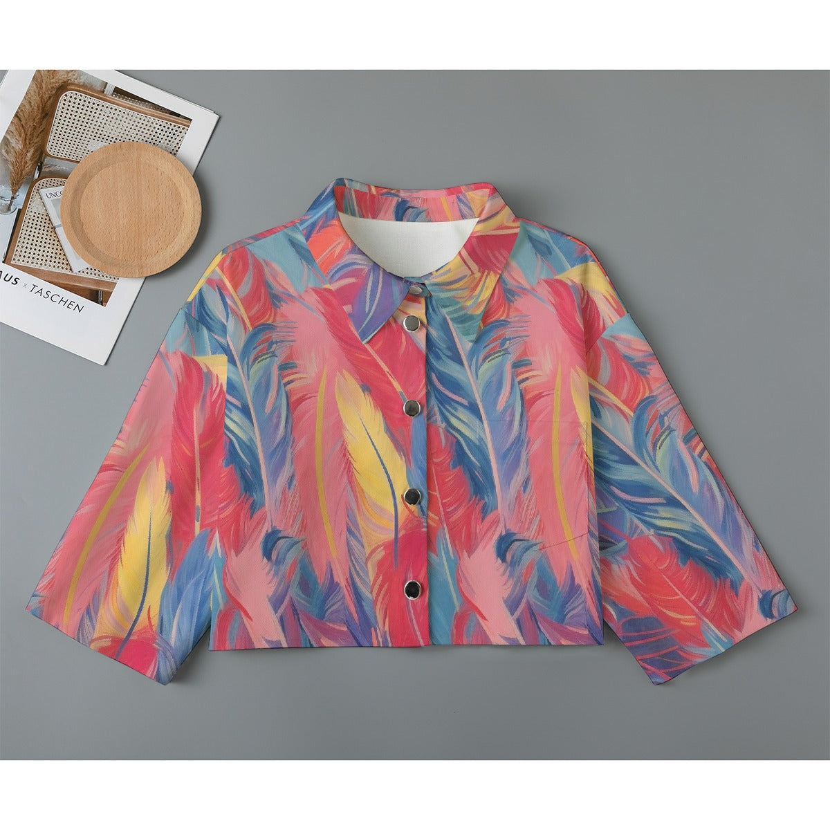 All-Over Print Women's Cropped Jacket | 245GSM Cotton