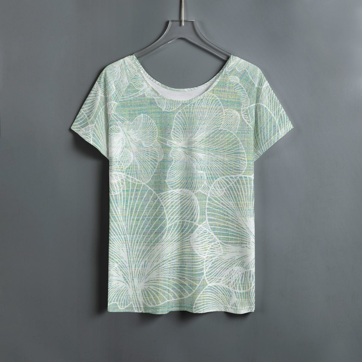 All-Over Print Women's Round Neck T-shirt With Raglan Sleeve