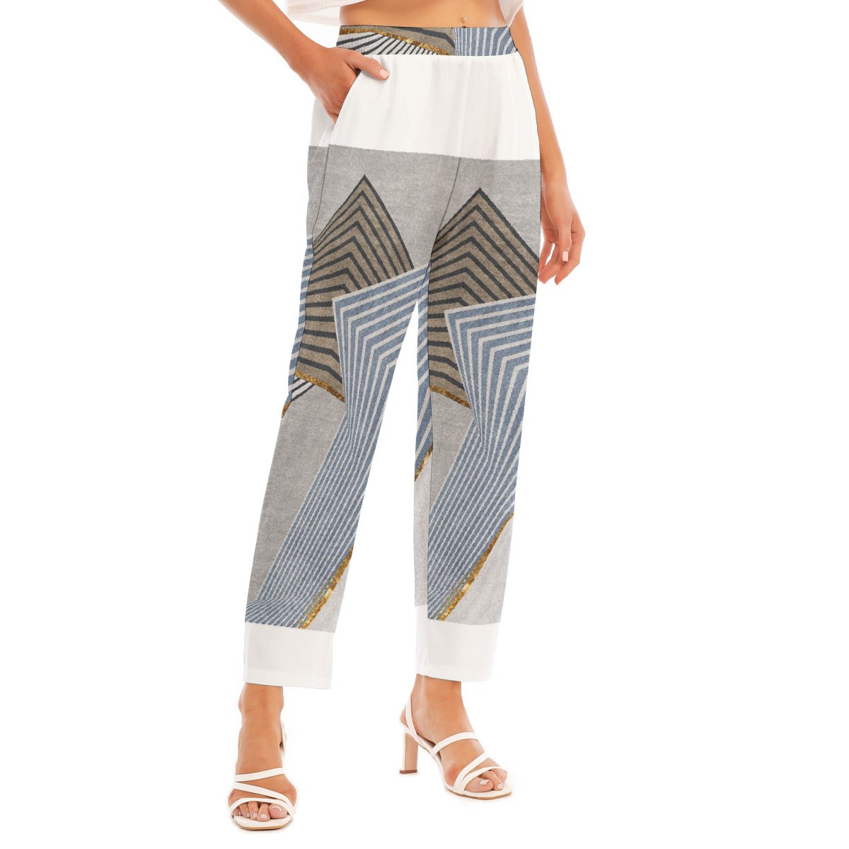 All-Over Print Women's Loose Straight-leg Pants