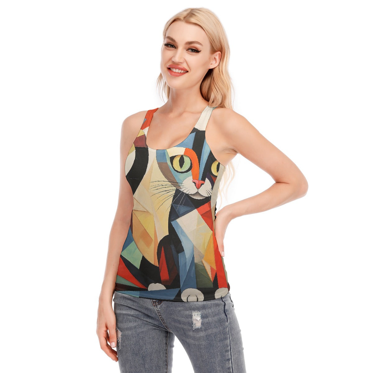 All-Over Print Women's Racer Vest | 190GSM Cotton