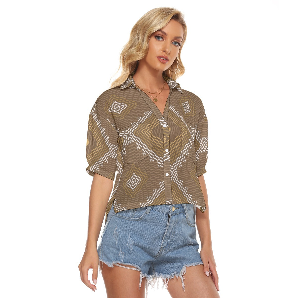 All-Over Print Women's V-neck Shirts