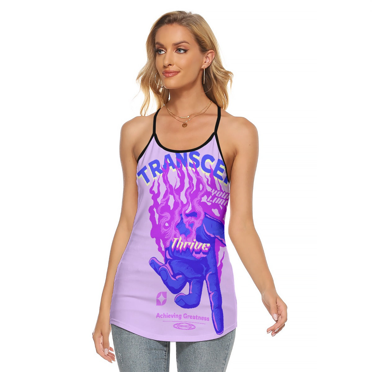 All-Over Print Women's Criss-Cross Open Back Tank Top