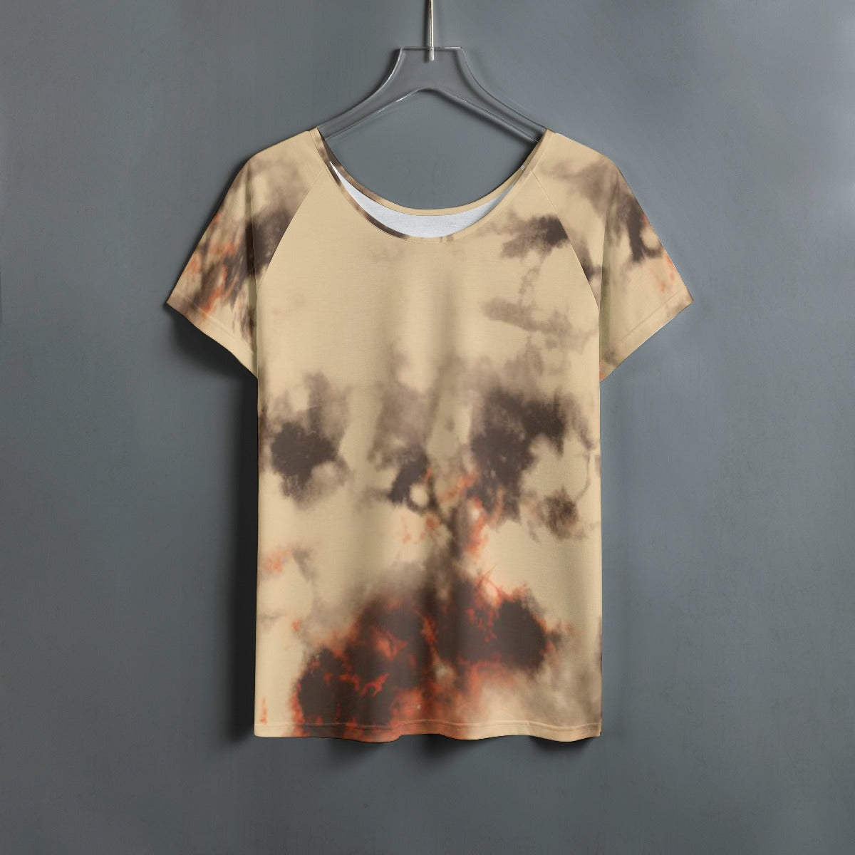 All-Over Print Women's Round Neck T-shirt With Raglan Sleeve