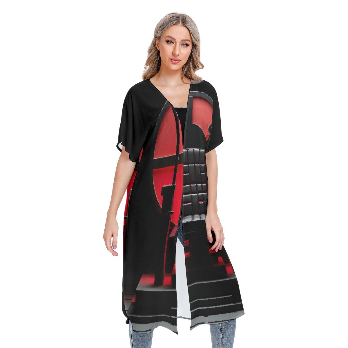 All-Over Print Women's Short Sleeve Cardigan