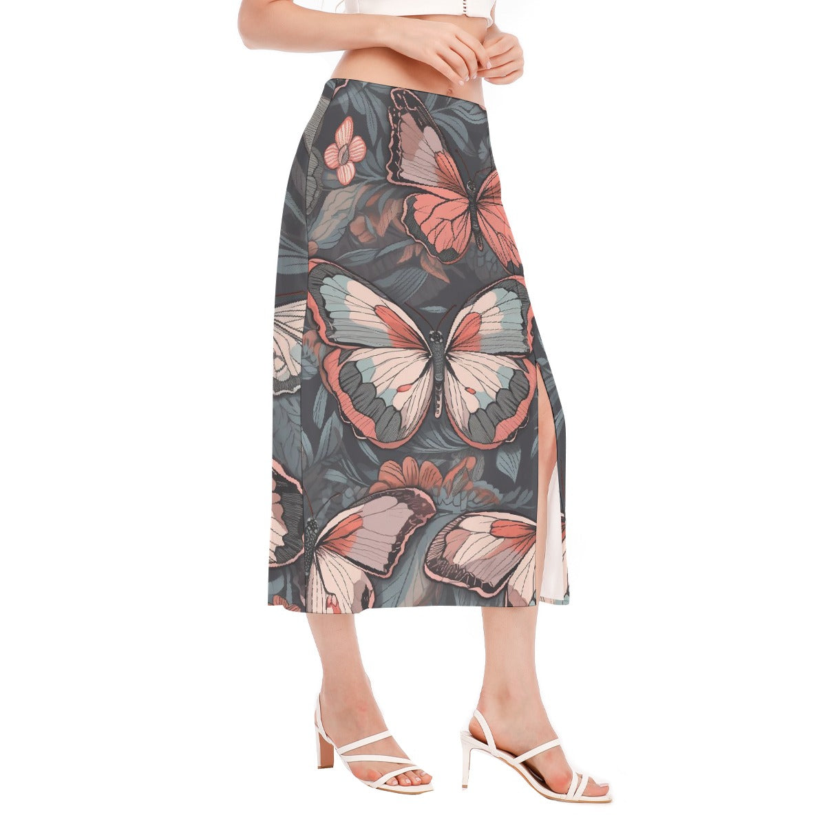 All-Over Print Women's High Slit Long Skirt