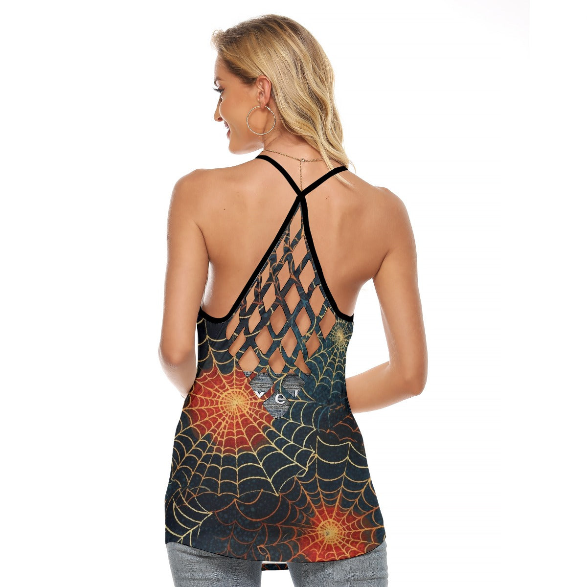 All-Over Print Women's Criss-Cross Open Back Tank Top