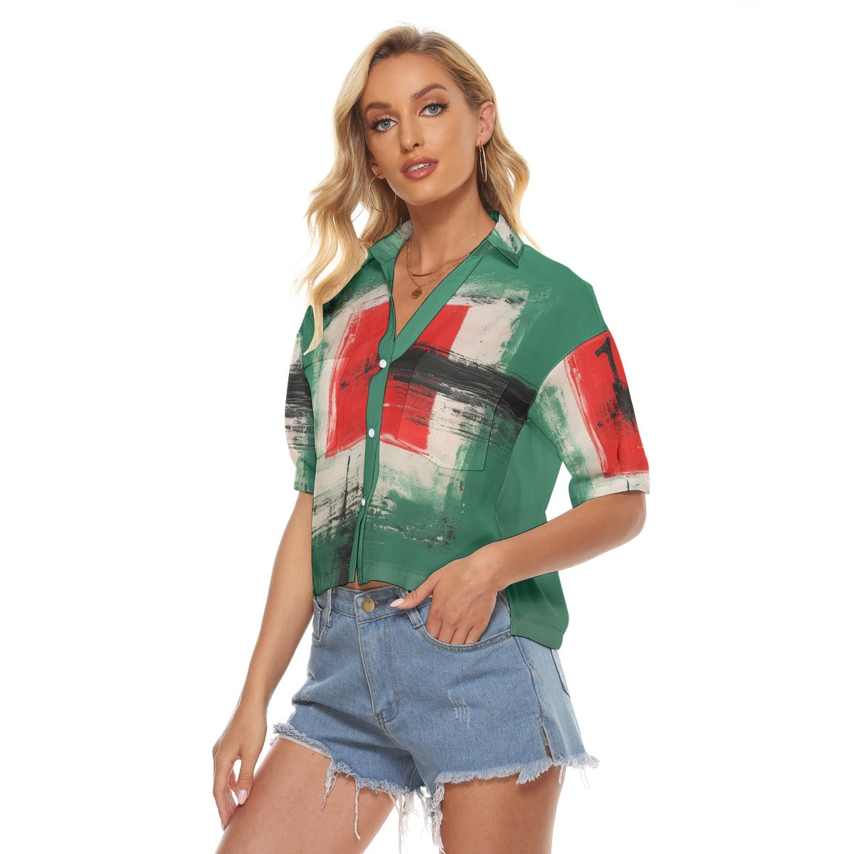 All-Over Print Women's V-neck Shirts