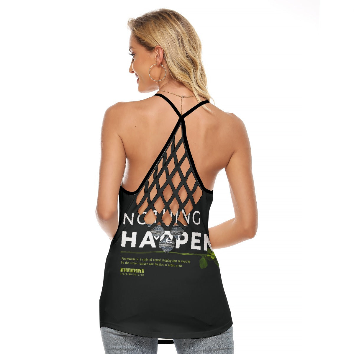 All-Over Print Women's Criss-Cross Open Back Tank Top