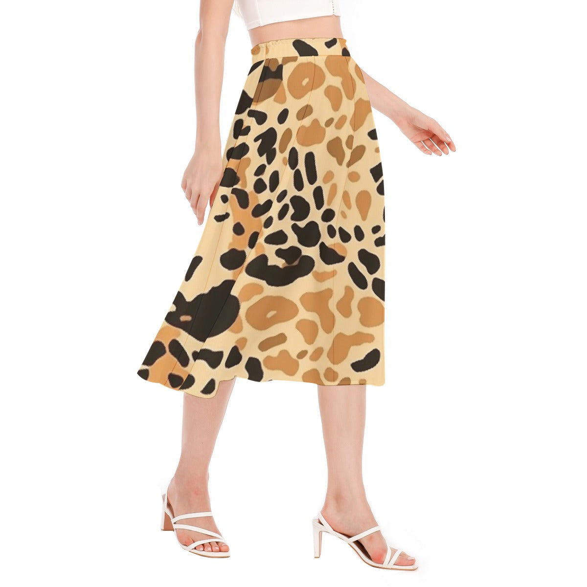 All-Over Print Women's Long Section Chiffon Skirt