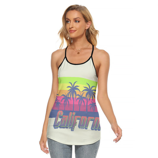 All-Over Print Women's Criss-Cross Open Back Tank Top