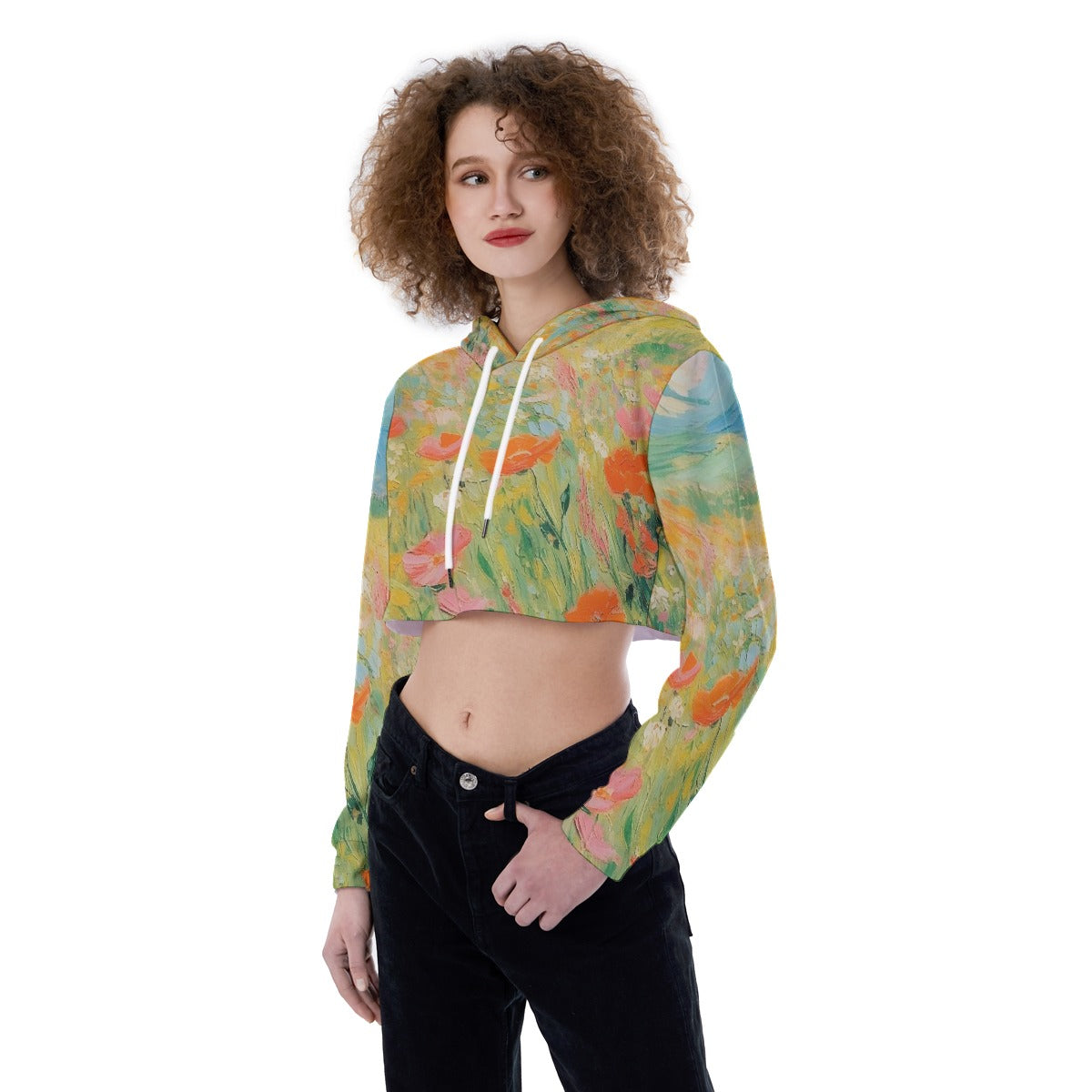 All-Over Print Women's Crop Top Hoodie