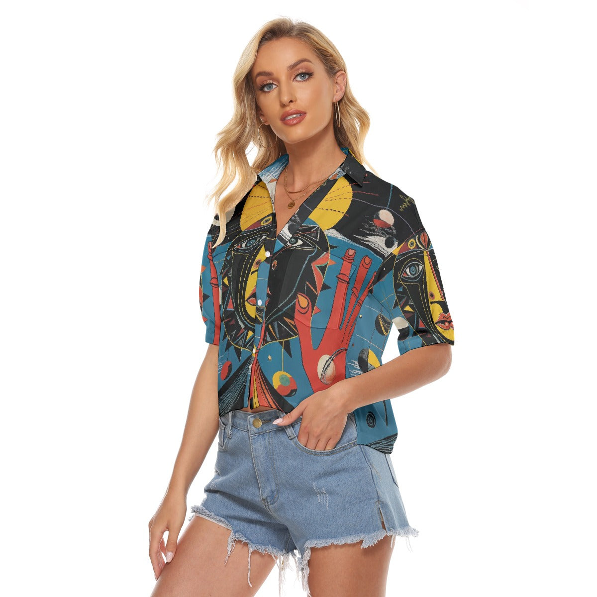 All-Over Print Women's V-neck Shirts