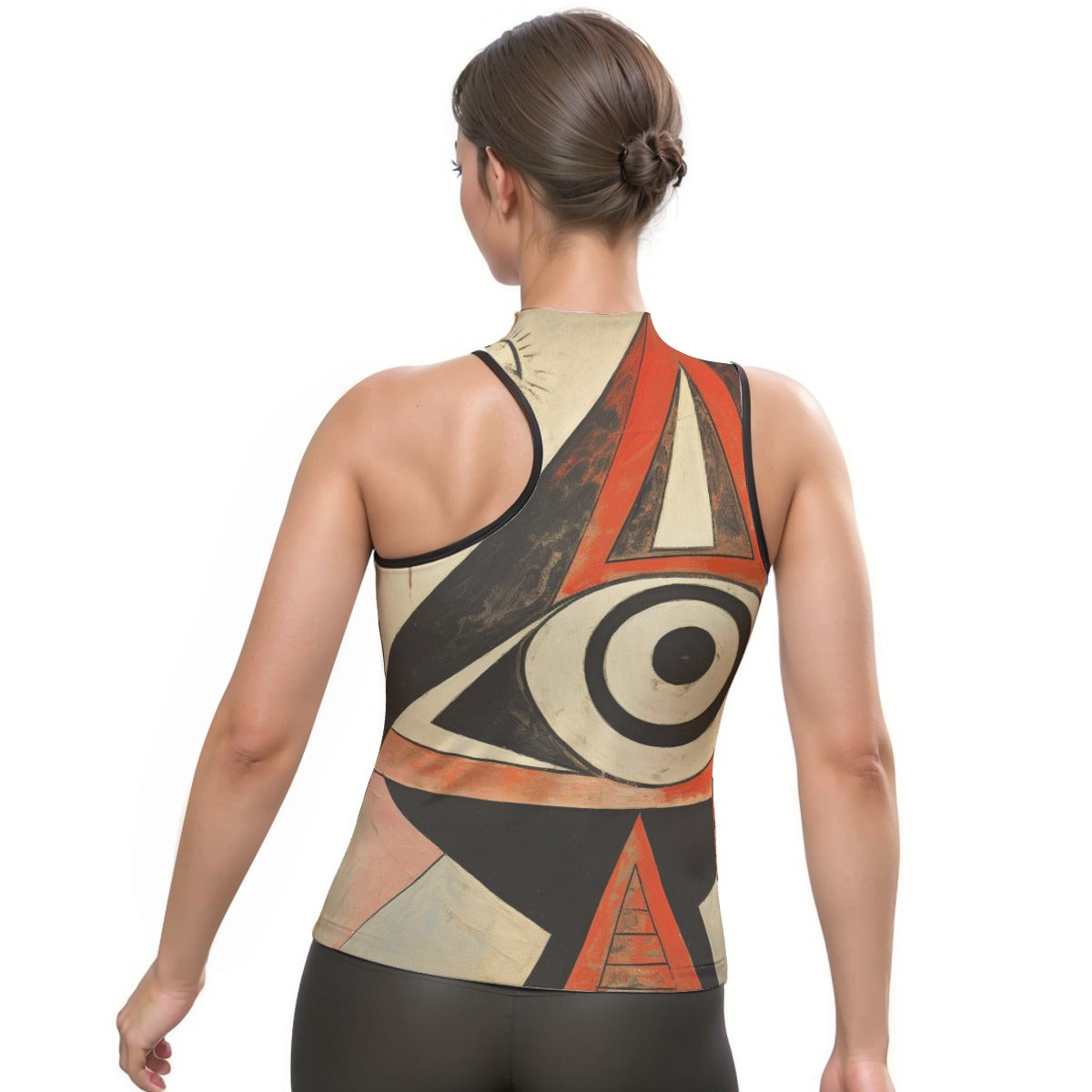 All-Over Print Women's Halter Sleeveless Asymmetrical Tank Top