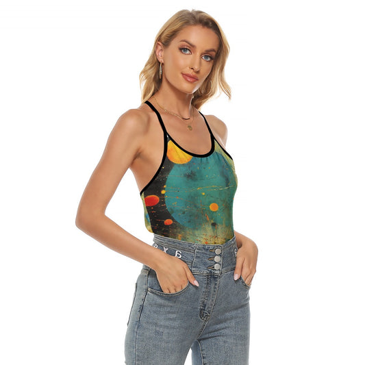 All-Over Print Women's Criss-Cross Open Back Tank Top