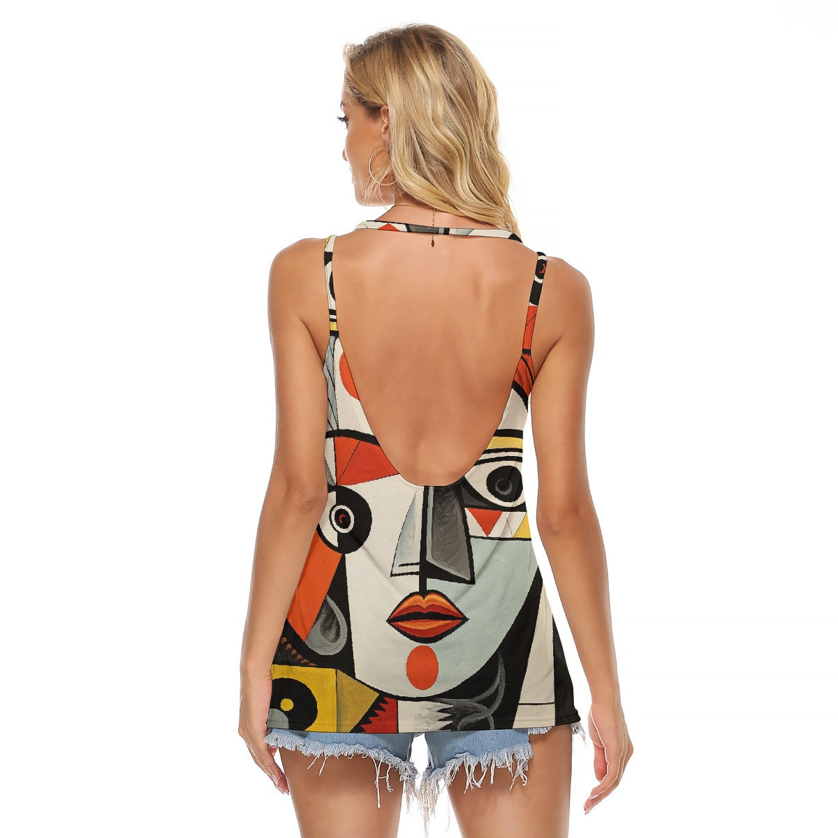 All-Over Print Women's Halter Top With Backless