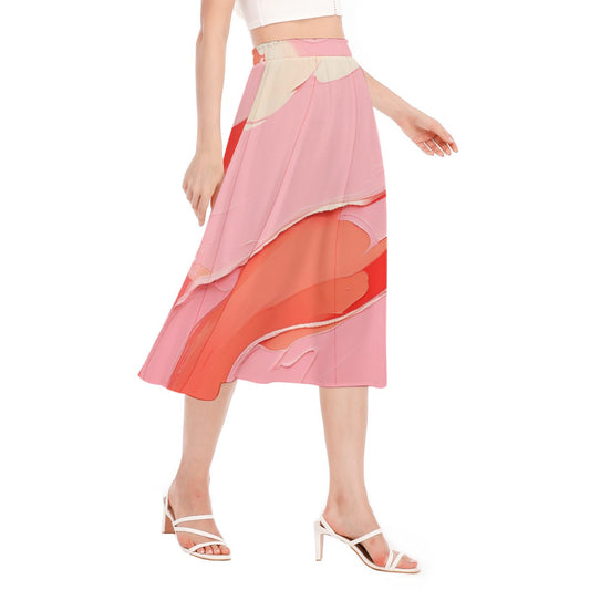 All-Over Print Women's Long Section Chiffon Skirt