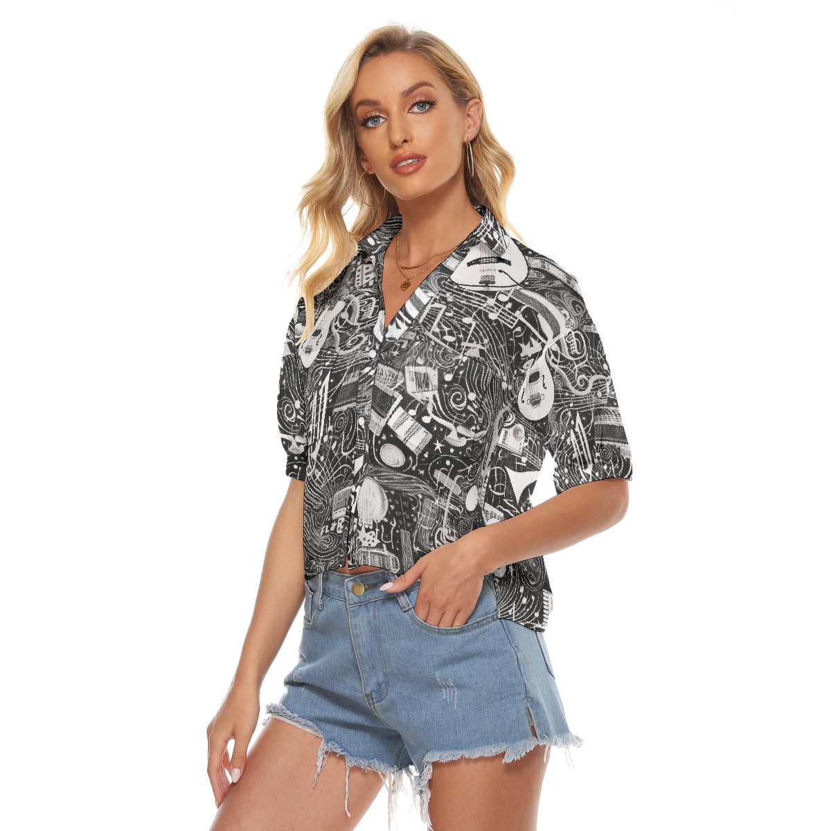 All-Over Print Women's V-neck Shirts