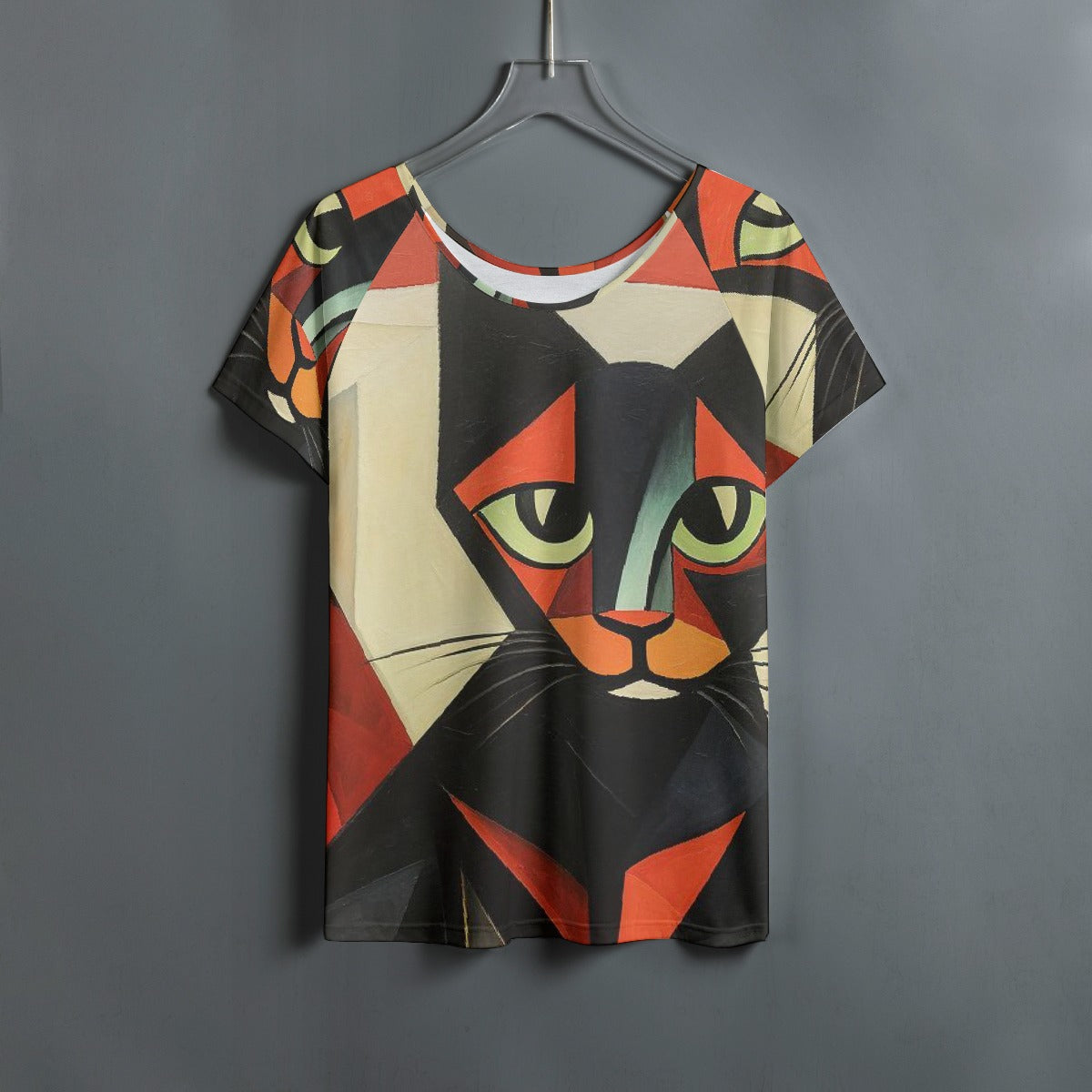All-Over Print Women's Round Neck T-shirt With Raglan Sleeve
