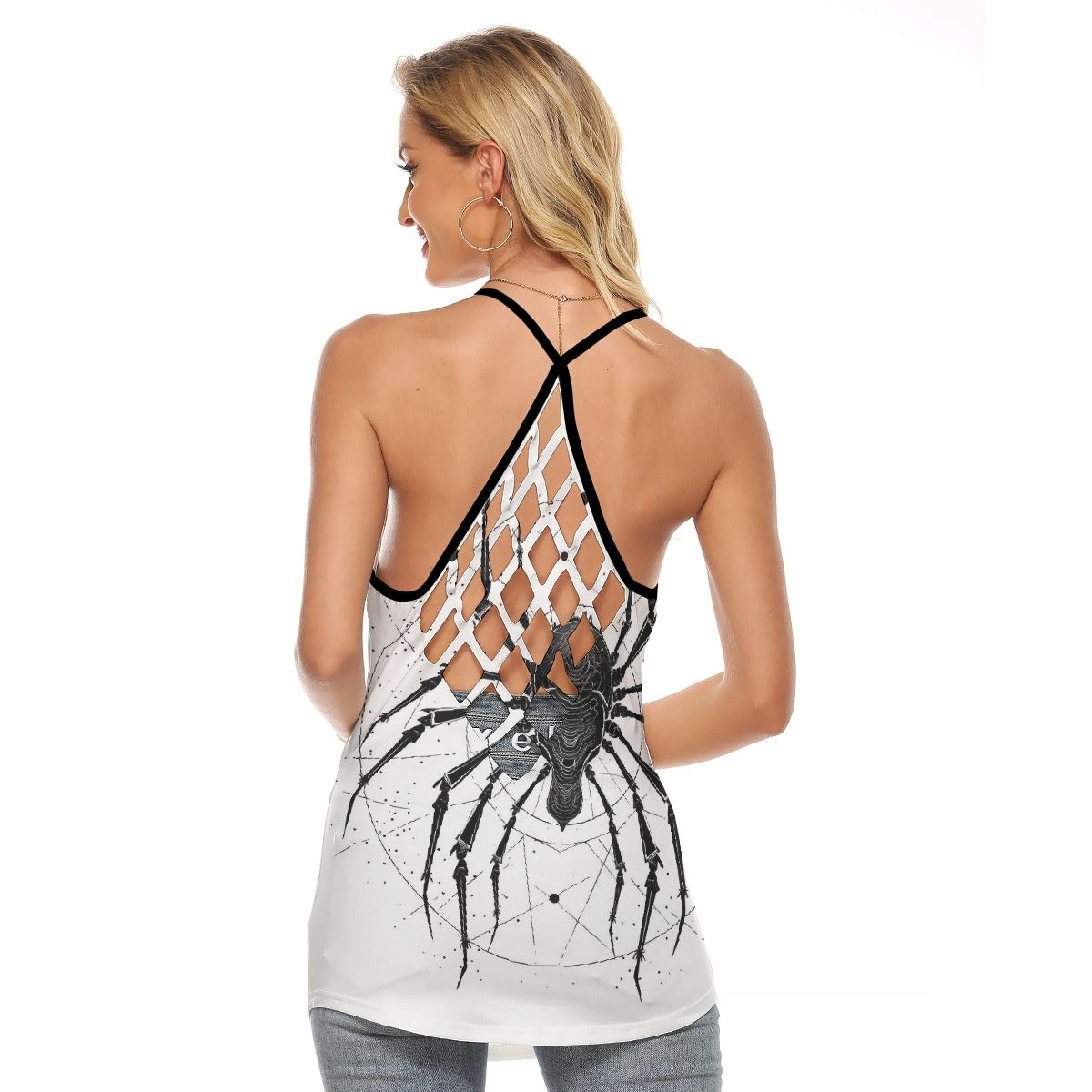 All-Over Print Women's Criss-Cross Open Back Tank Top