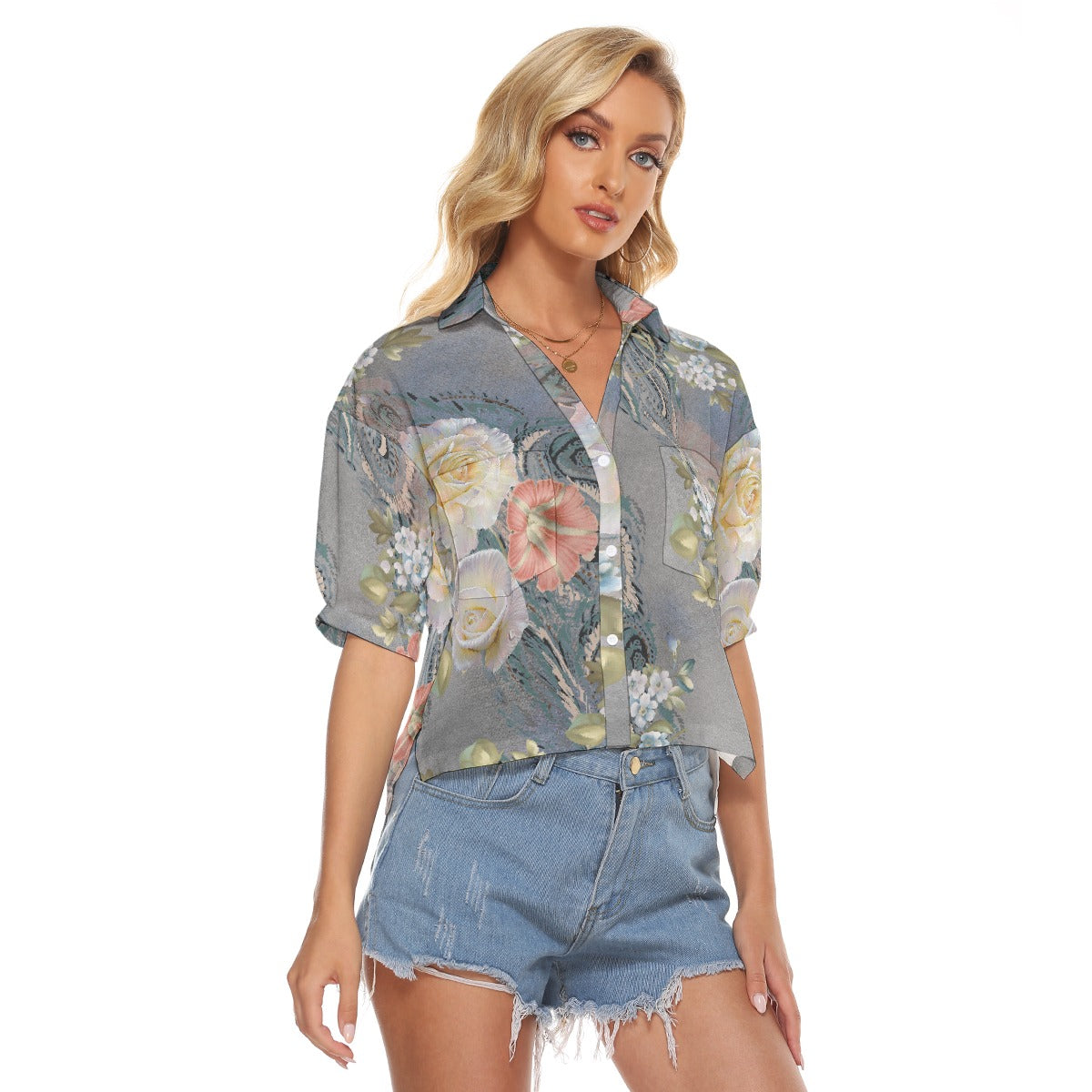 All-Over Print Women's V-neck Shirts
