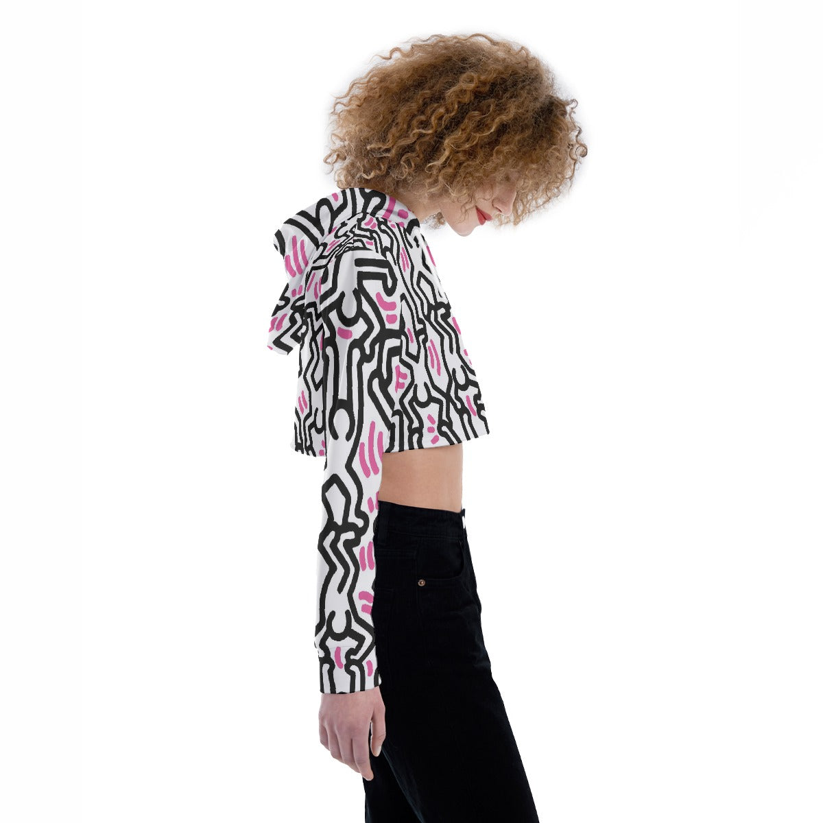 All-Over Print Women's Crop Top Hoodie