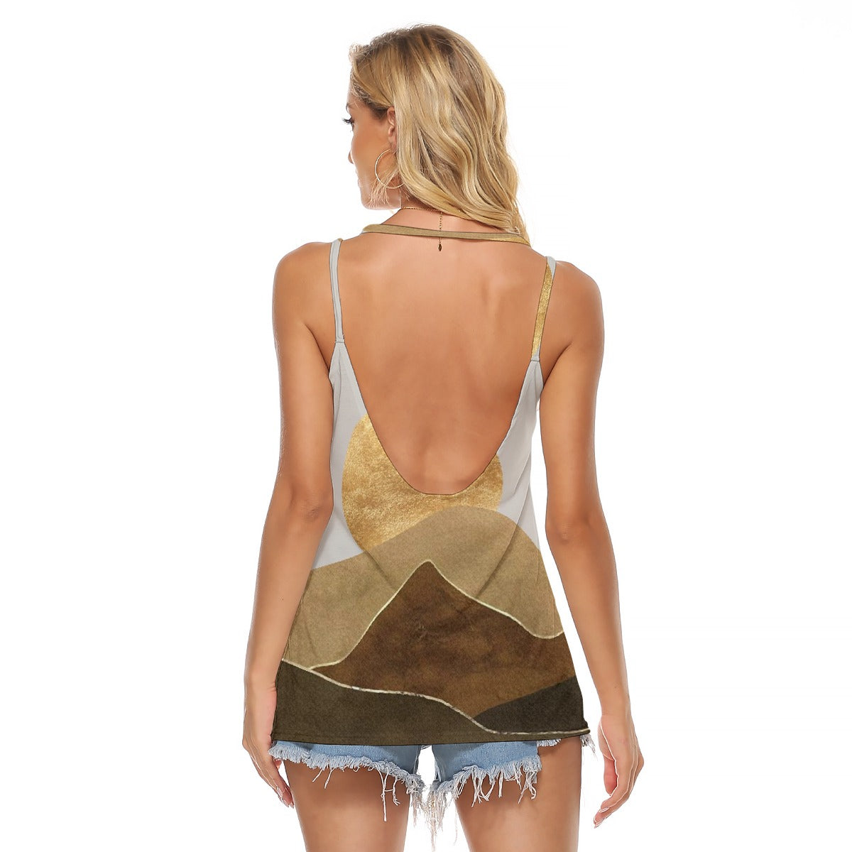 All-Over Print Women's Halter Top With Backless
