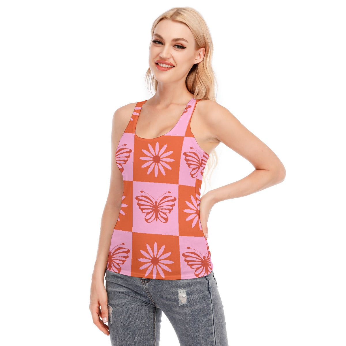 All-Over Print Women's Racer Vest | 190GSM Cotton