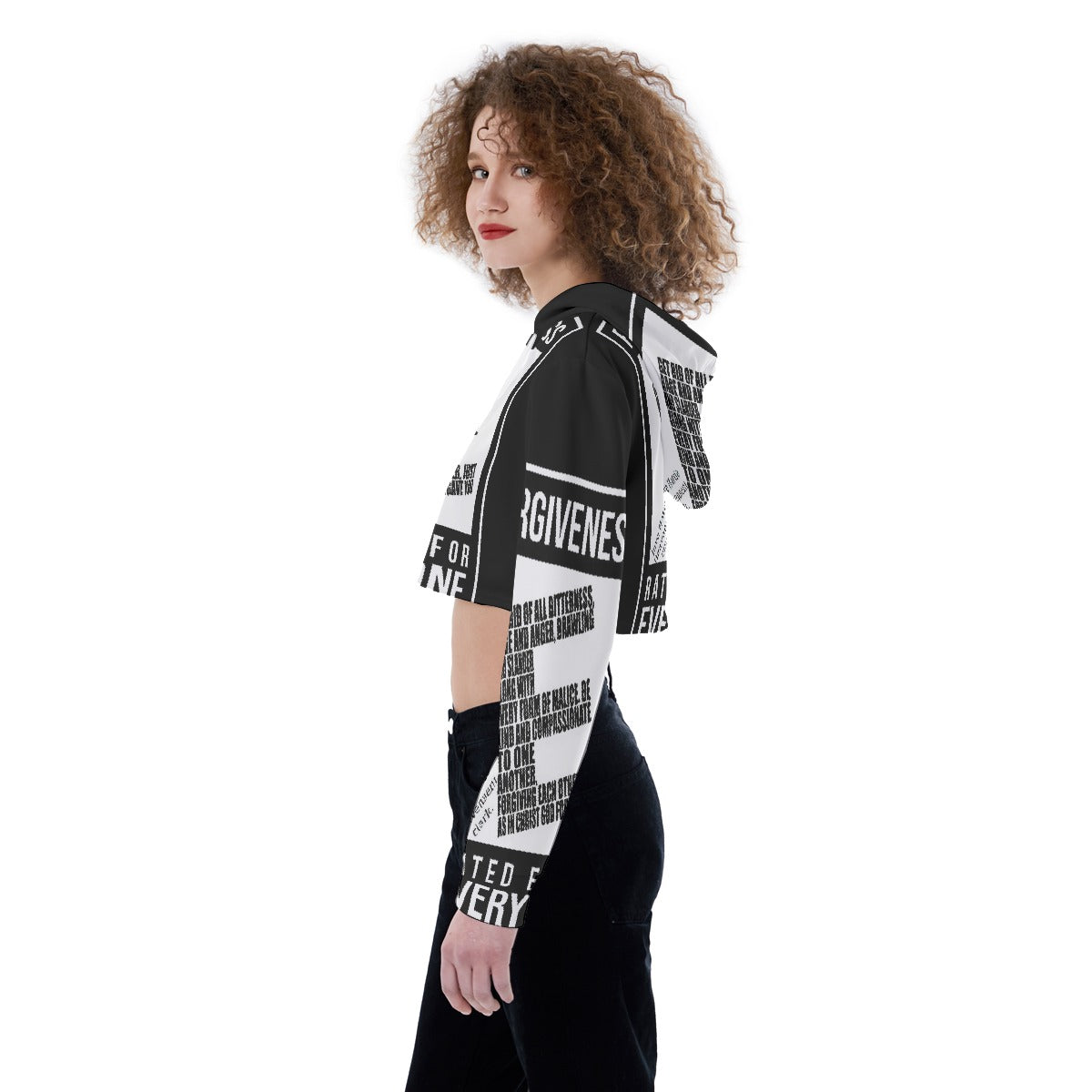 All-Over Print Women's Crop Top Hoodie