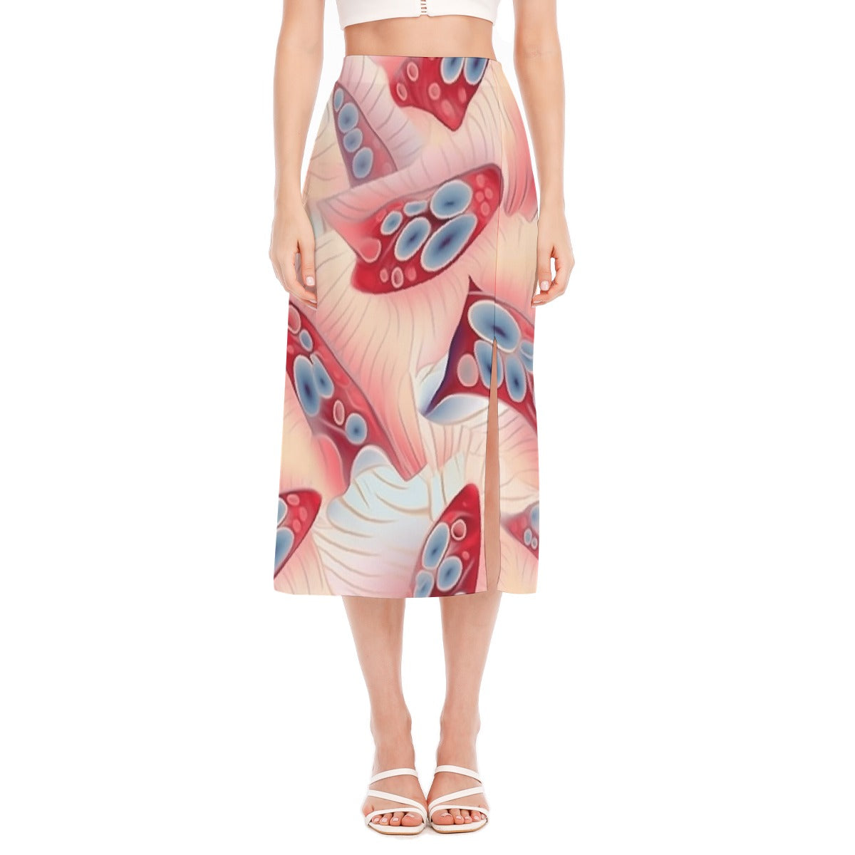 All-Over Print Women's High Slit Long Skirt
