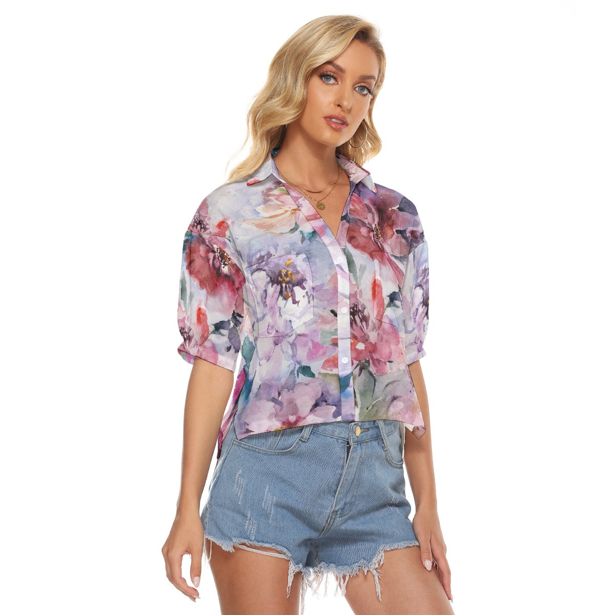 All-Over Print Women's V-neck Shirts