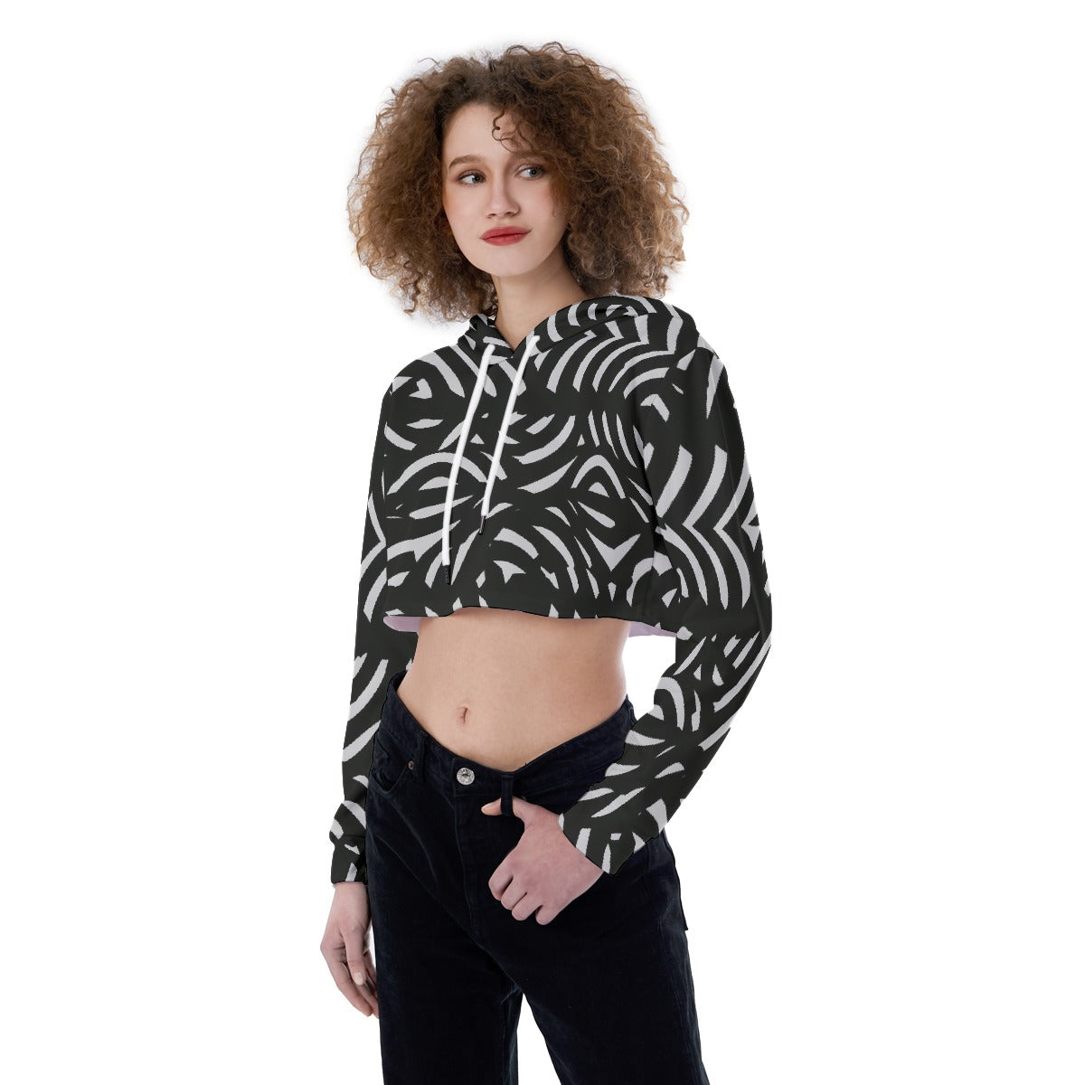 All-Over Print Women's Crop Top Hoodie