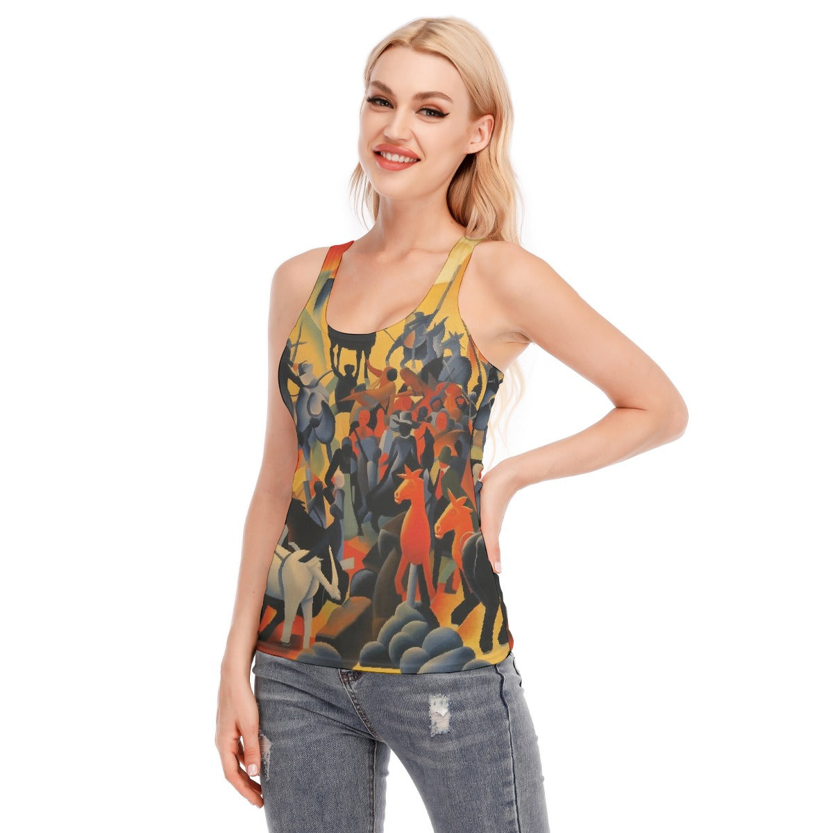 All-Over Print Women's Racer Vest | 190GSM Cotton
