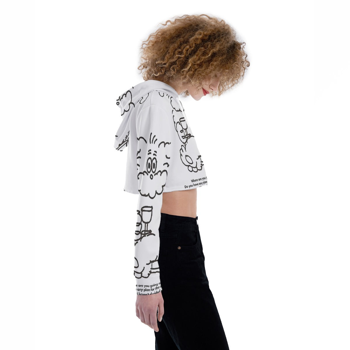 All-Over Print Women's Crop Top Hoodie