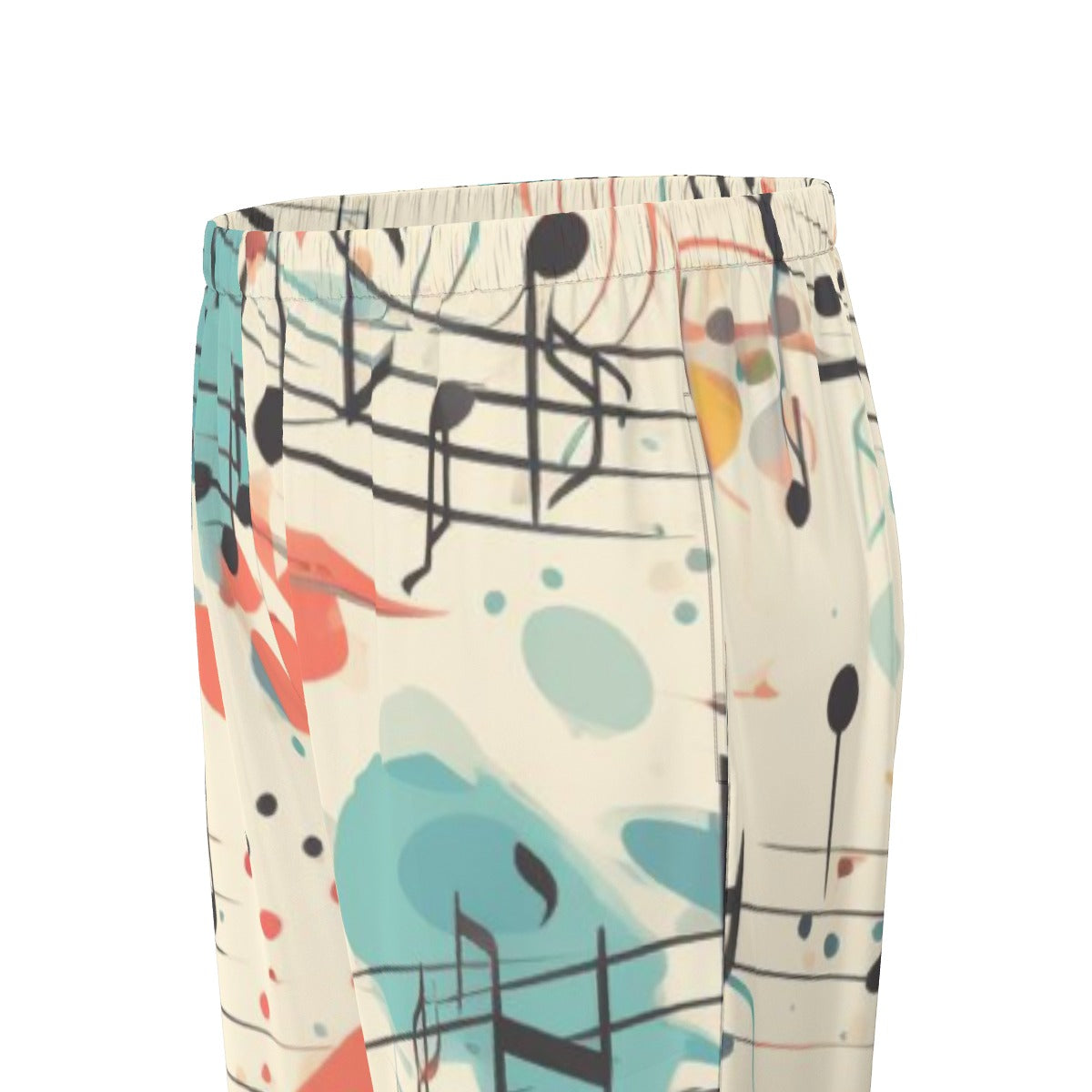 All-Over Print Women's Long Sleeve Pajama Set With Black Contrast Piping