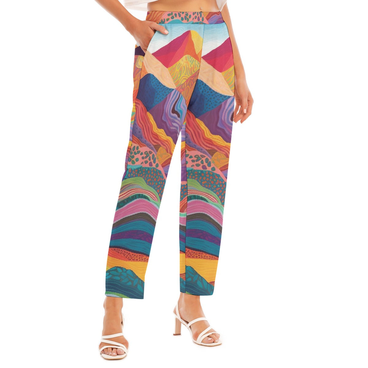 All-Over Print Women's Loose Straight-leg Pants