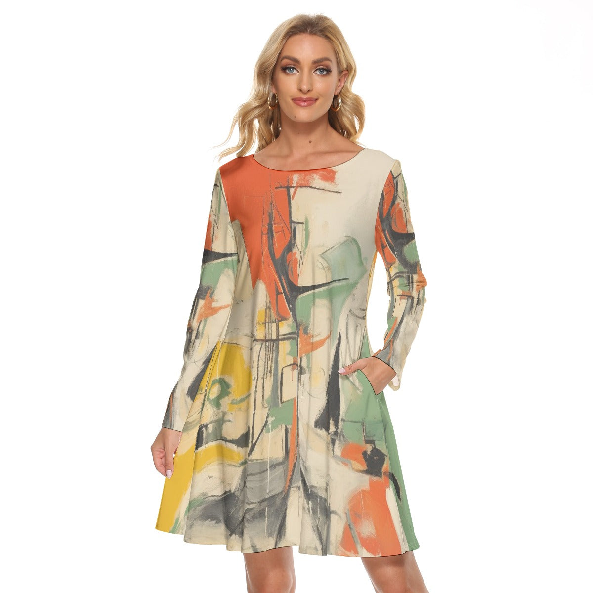 All-Over Print Women's Crew Neck Dress