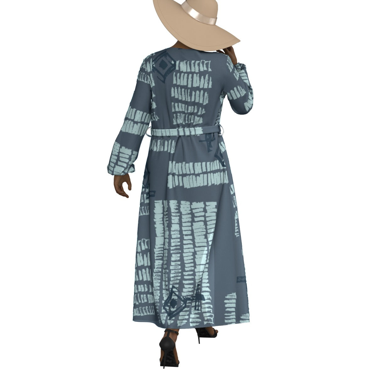 All-Over Print Women's Lace-up Chiffon Robe