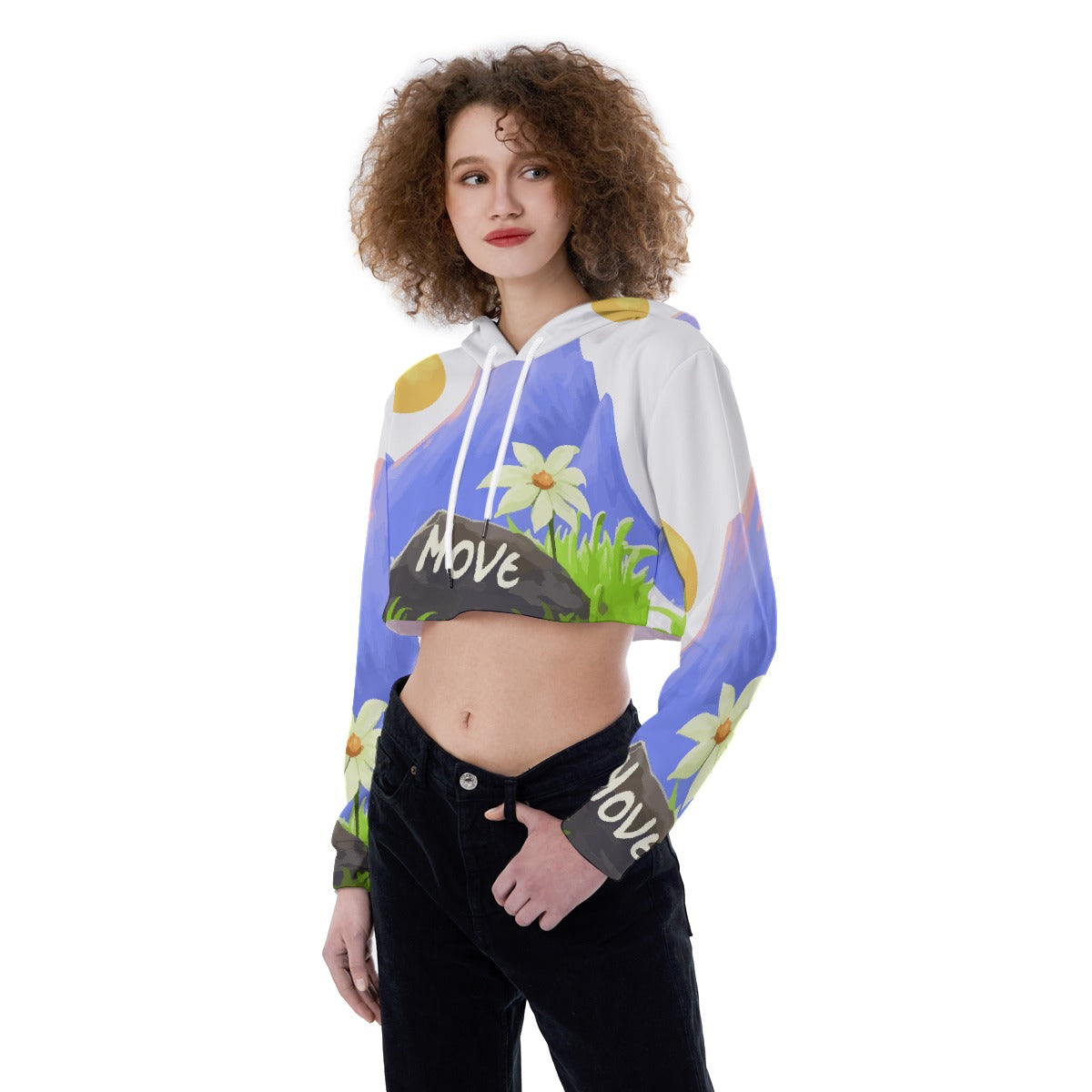 All-Over Print Women's Crop Top Hoodie