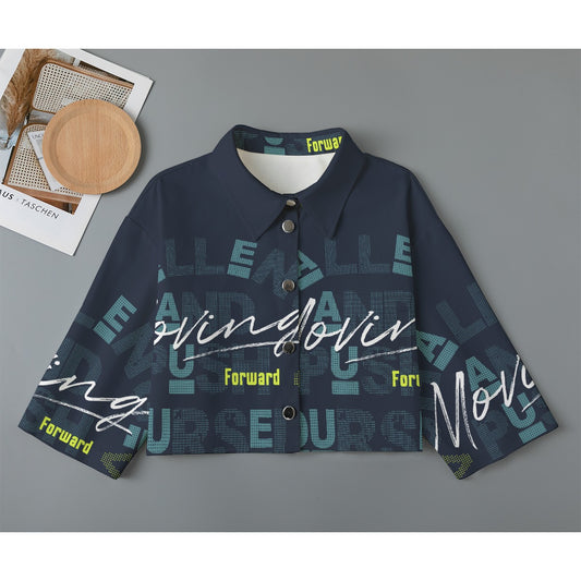 All-Over Print Women's Cropped Jacket | 245GSM Cotton