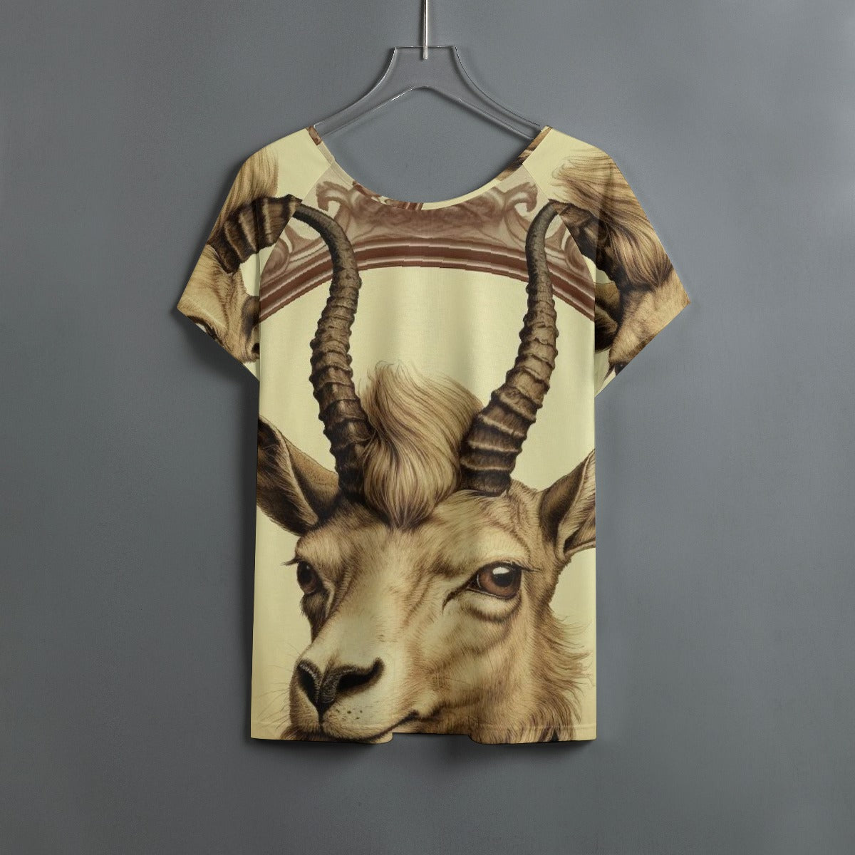 All-Over Print Women's Round Neck T-shirt With Raglan Sleeve
