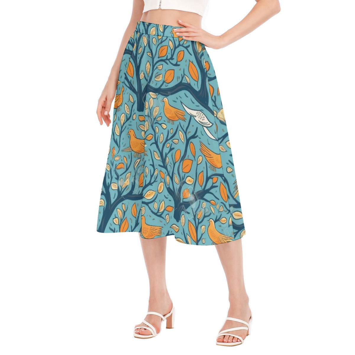 All-Over Print Women's Long Section Chiffon Skirt