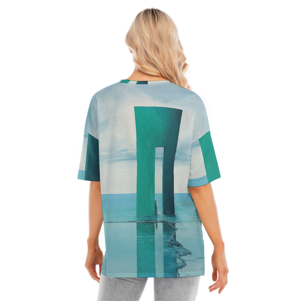 All-Over Print Women's Short Sleeves T-shirt With Hem Split