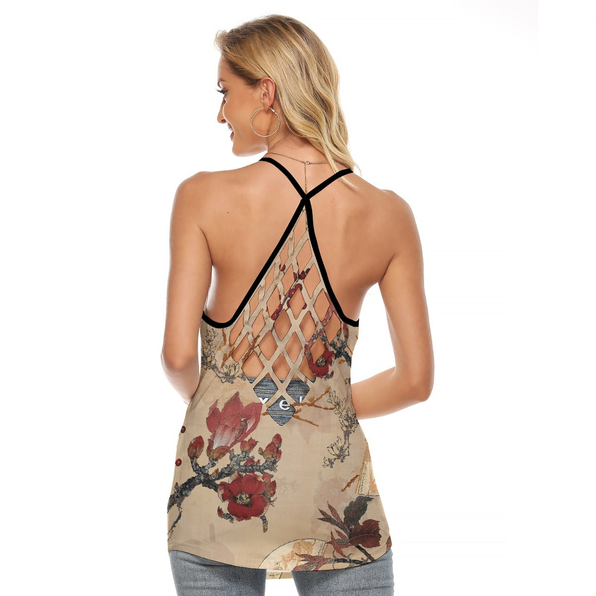 All-Over Print Women's Criss-Cross Open Back Tank Top